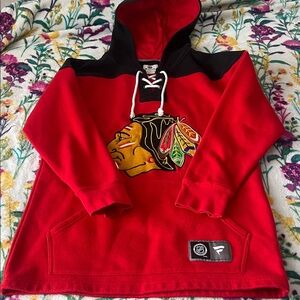 Blackhawks Lace Up Jersey Style Hoodie